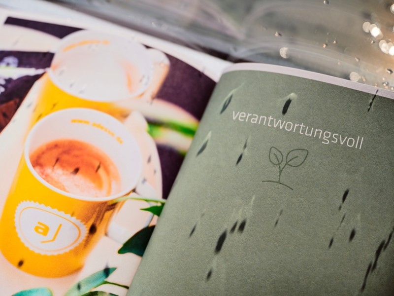 Aufgeklapte Broschüre